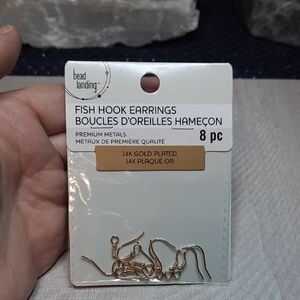 Bead Landing 14K Gold Plated Fish Hook Earrings (8pc) Nickel Free